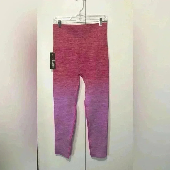 Pink Barbell Women’s Fuchsia and Purple Ombre Athletic Leggings size Large NWT - Picture 2 of 12